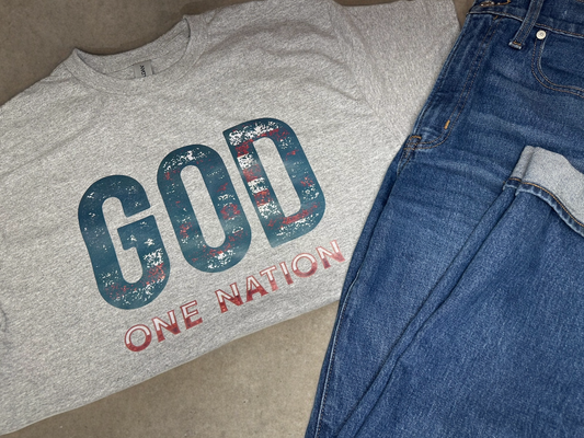 One Nation Under God T-Shirt - Gray