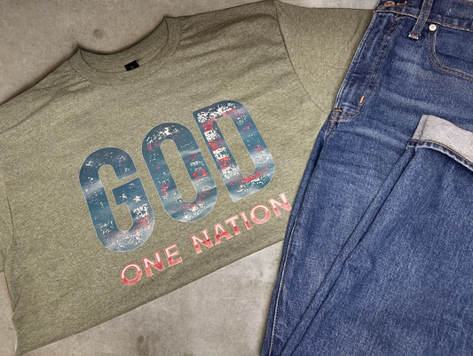 One Nation Under God T-Shirt - Green